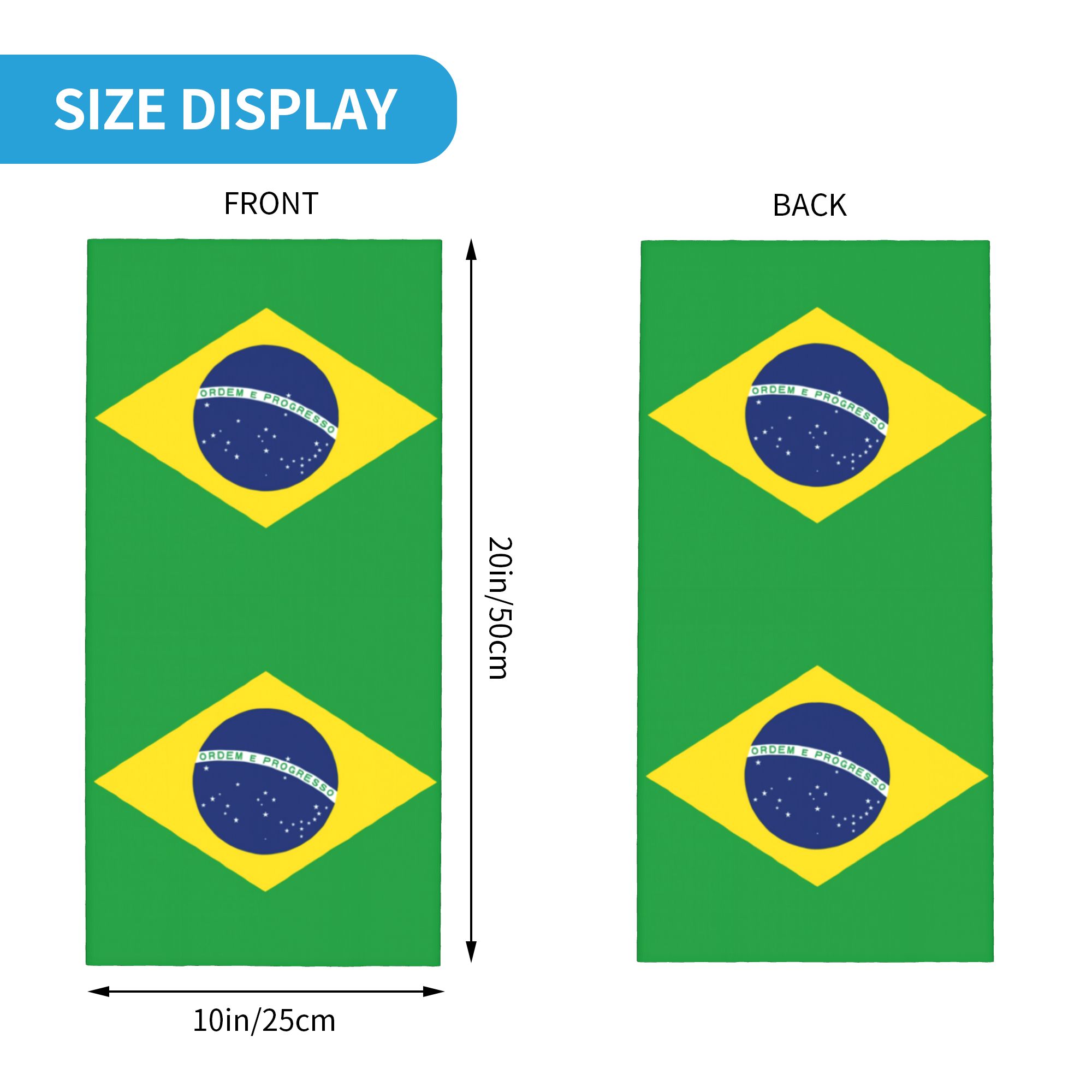 Custom Brazil Flag Bandana Nec - Neck Gaiter Fleece 리뷰 및 가격