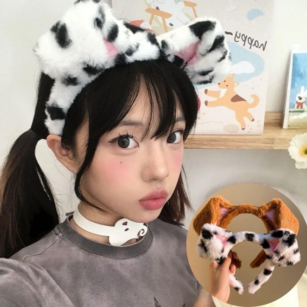 Spotted Dogs Folded Ear Hairba - Winter Headband Fleece 리뷰 및 가격