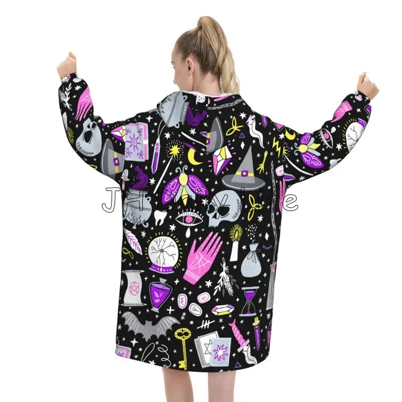 Magic Witchy Goth Oversized Bl - Sherpa Hoodie Fleece 리뷰 및 가격