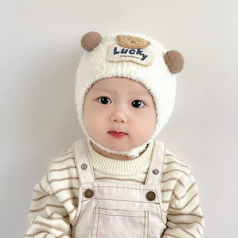 Cute Bear Baby Ear Protection  - Knit Beanie Hat Warm 리뷰 및 가격