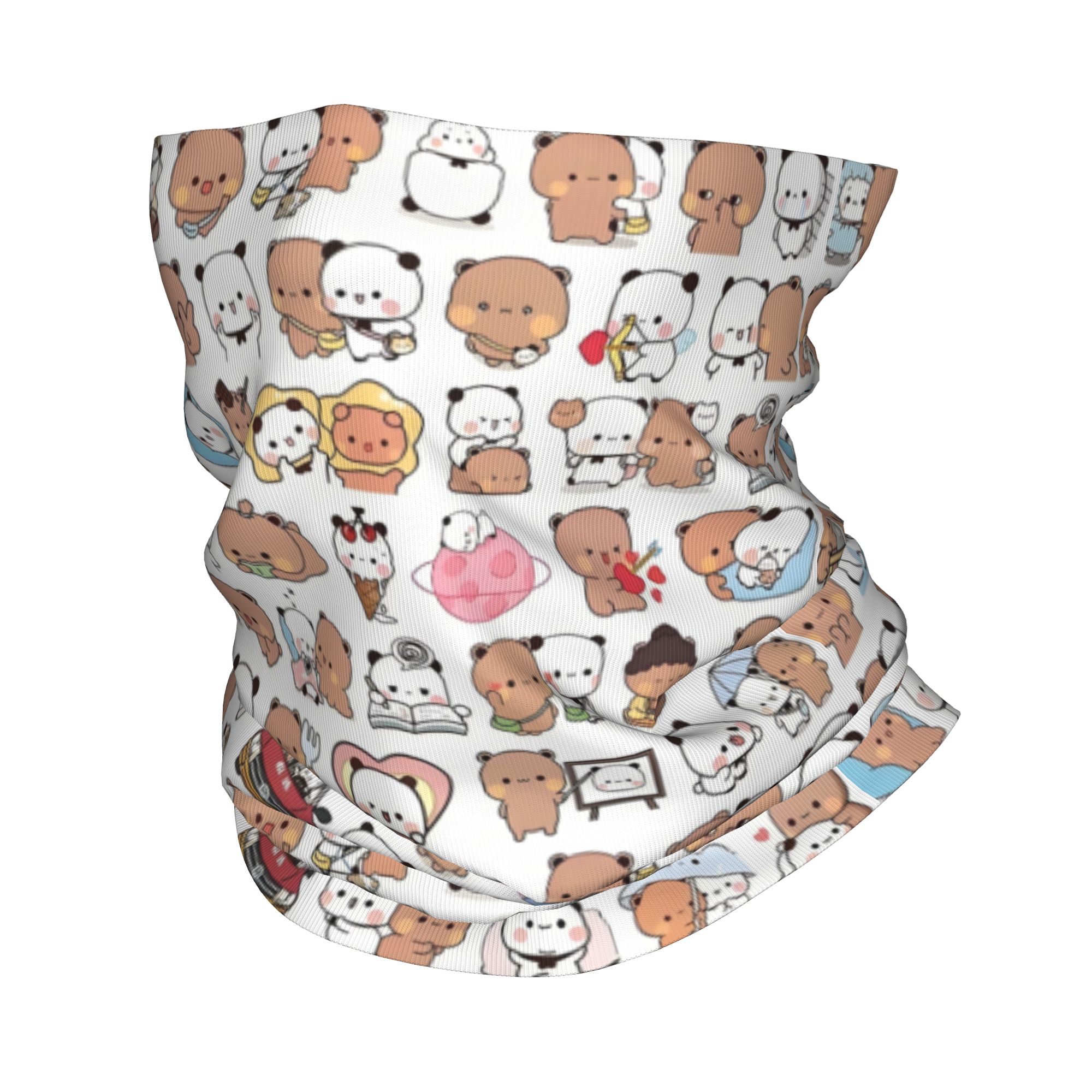 Custom Bear Cartoon Peach And  - Neck Gaiter Fleece 리뷰 및 가격