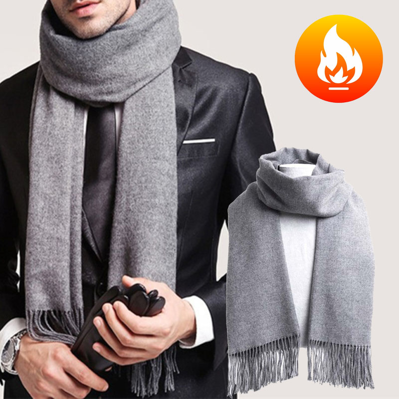 Autumn And Winter Solid Color  - Wool Scarf Men 리뷰 및 가격