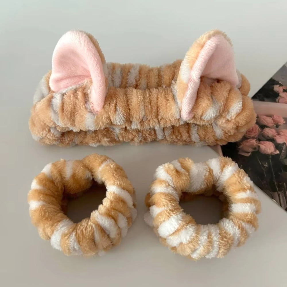 3pcs/set Leopard Print Cute Ca - Winter Headband Fleece 리뷰 및 가격