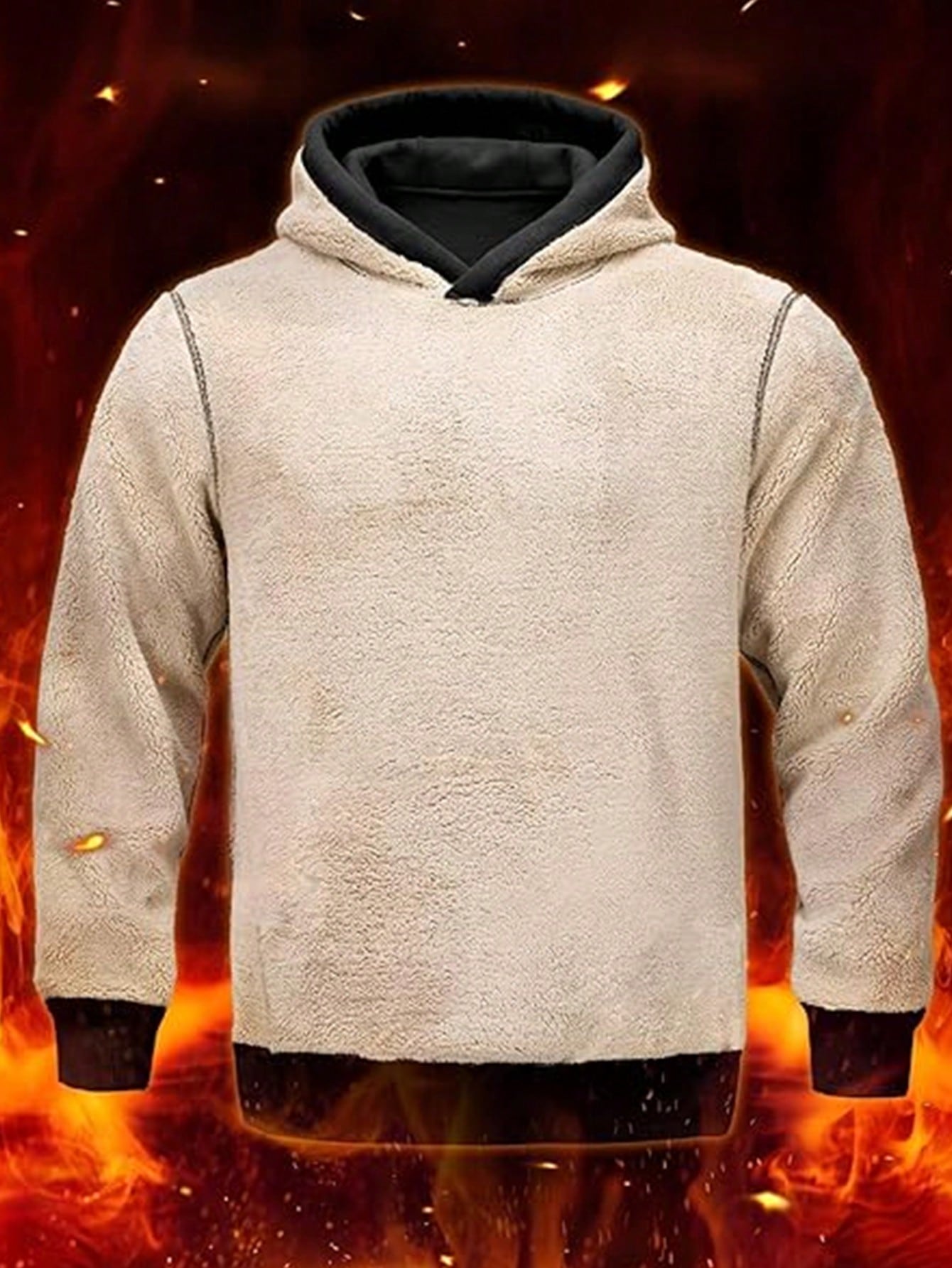 Men's Black Sherpa-Lined Hoodi - Sherpa Hoodie Fleece 리뷰 및 가격