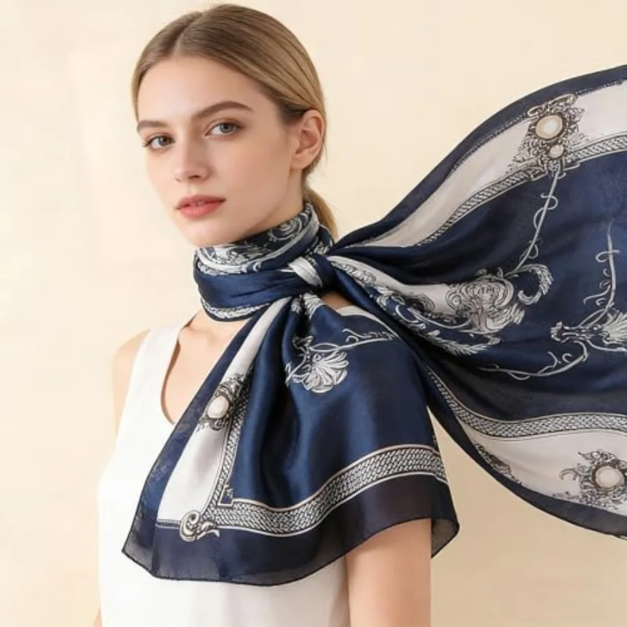 Silk Scarf Mulberry Silk Fashi - Shawl Wrap Winter 리뷰 및 가격