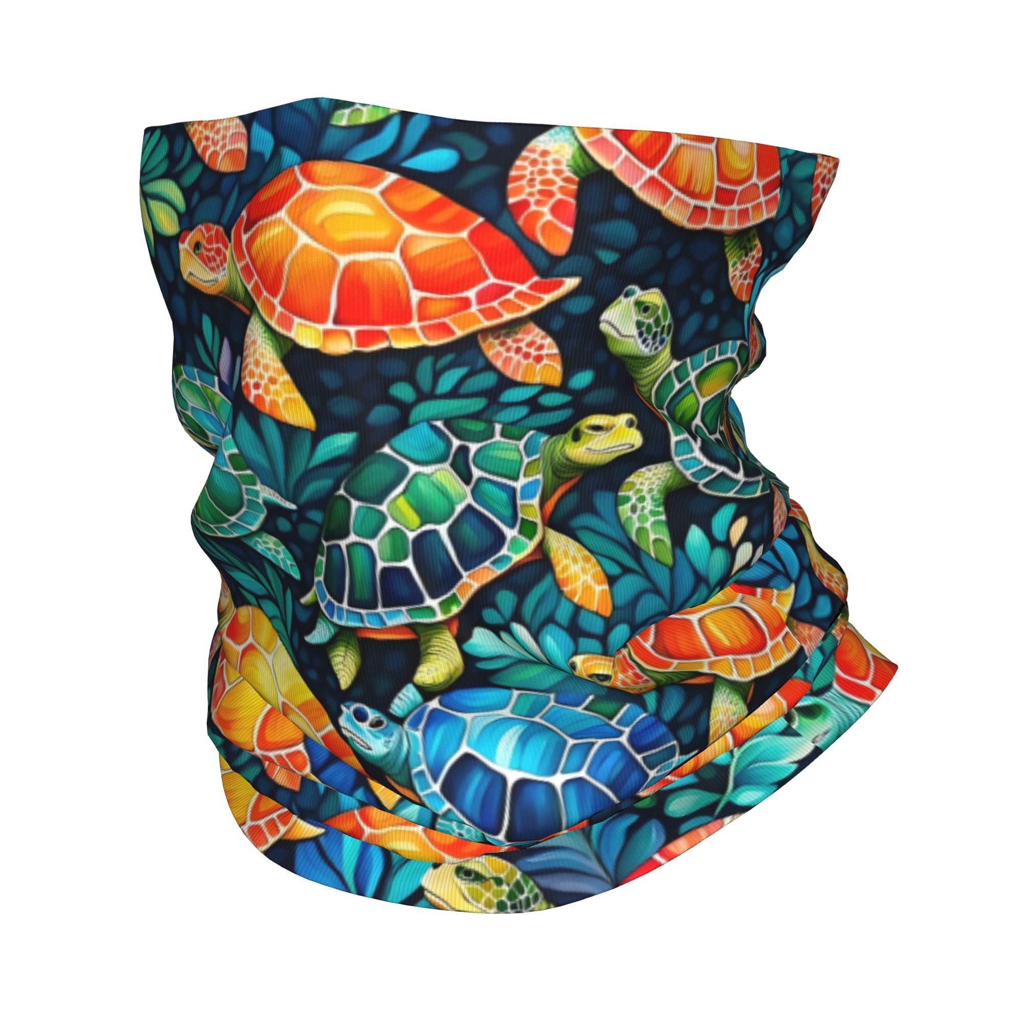 Custom Funny Colorful Sea Turt - Neck Gaiter Fleece 리뷰 및 가격