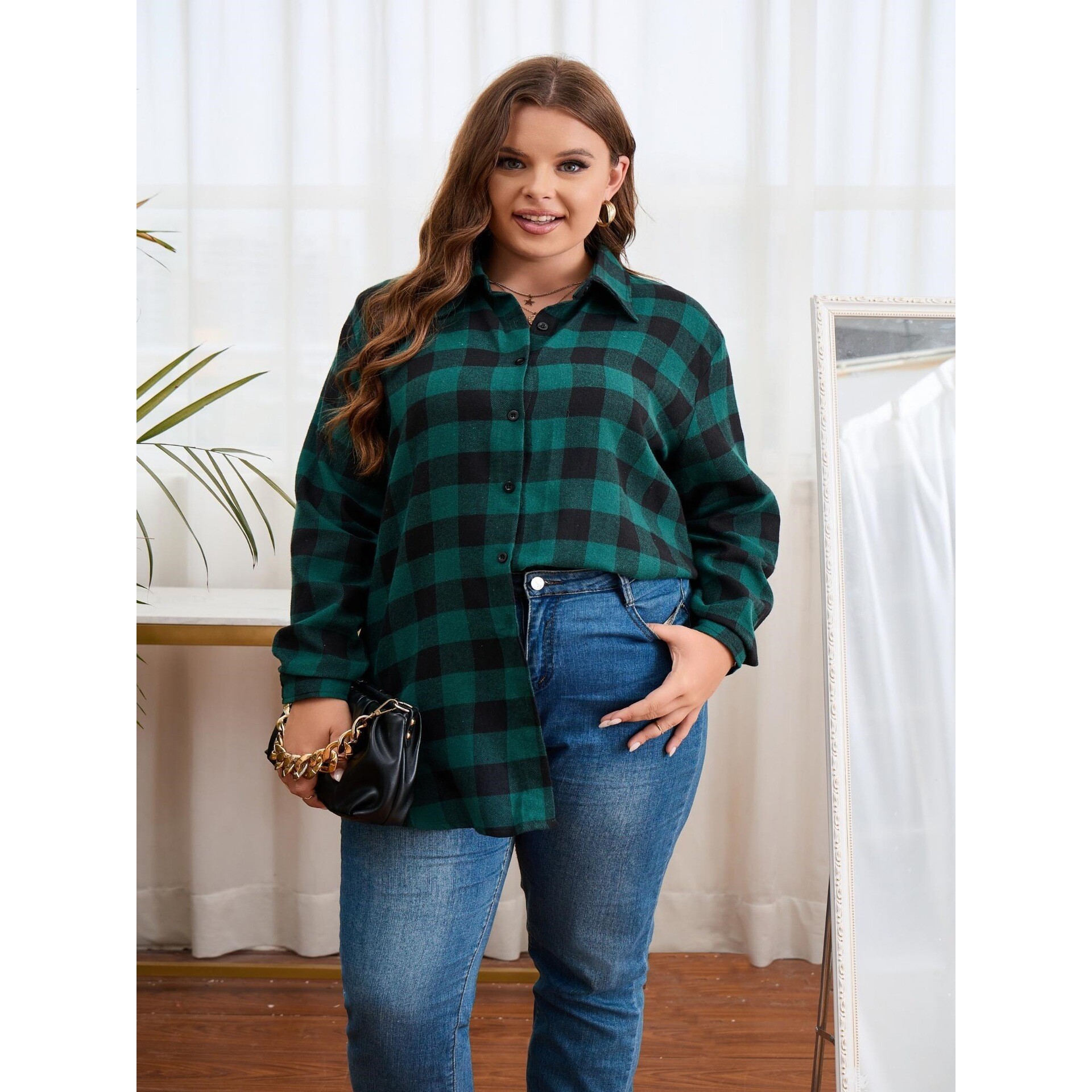 Warm Flannel Plaid Shirt Women - Flannel Shirt Lined 리뷰 및 가격