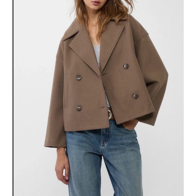 Women's Oversized Double Breas - Wool Coat Peacoat 리뷰 및 가격