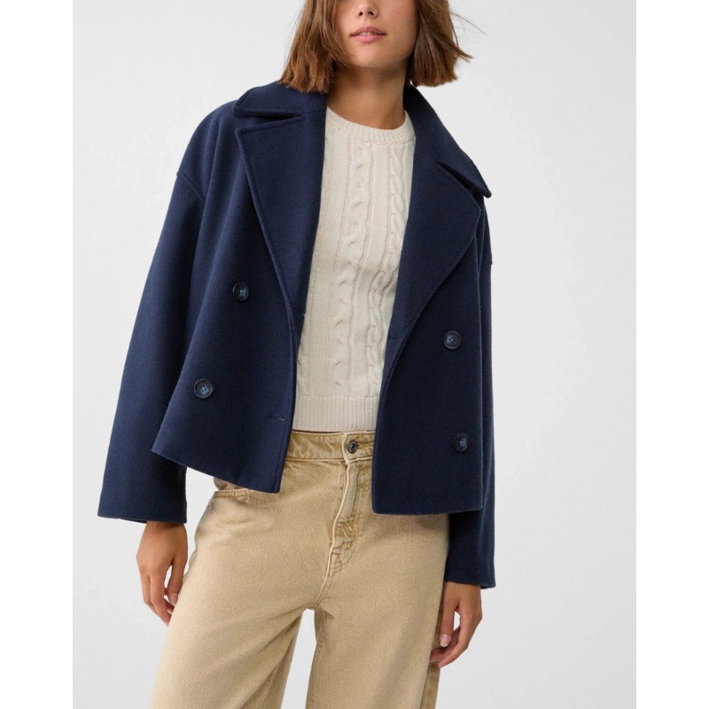 Women's Oversized Double Breas - Wool Coat Peacoat 리뷰 및 가격