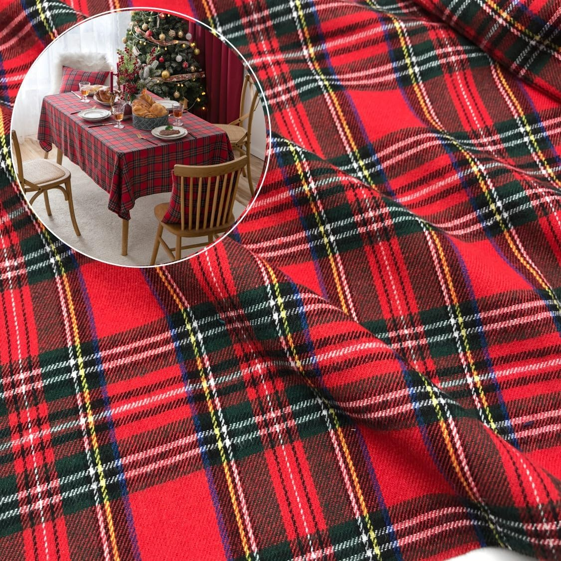 Christmas Plaid Fabric for DIY - Flannel Shirt Lined 리뷰 및 가격