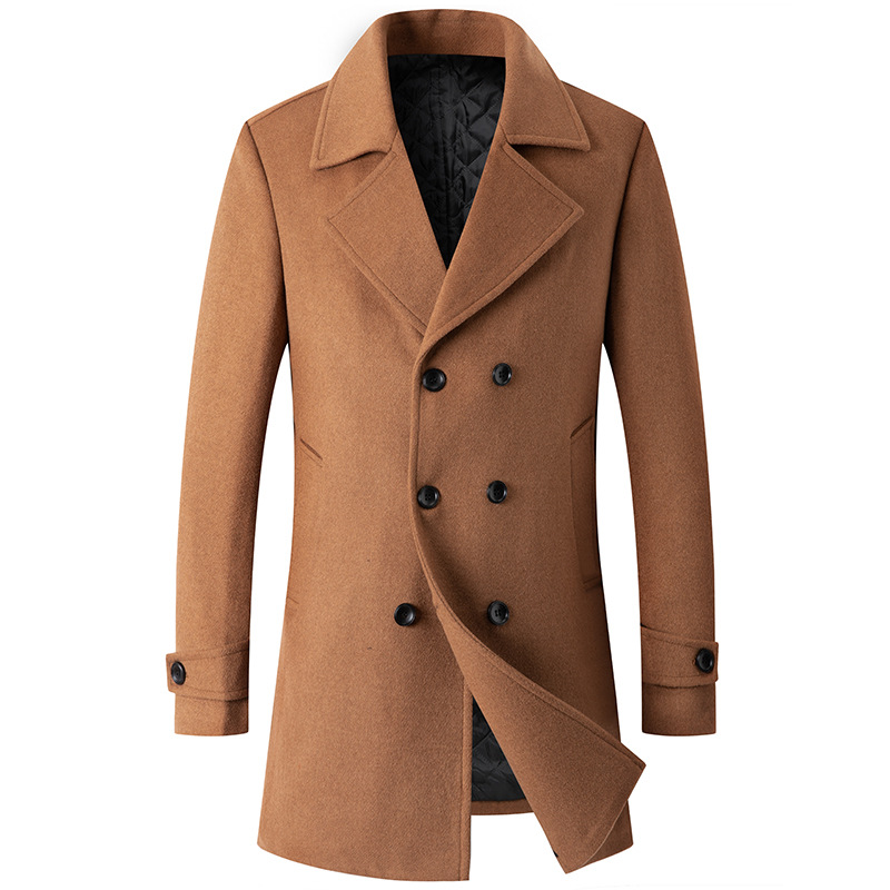 Double Breasted Coat Men Peaco - Wool Coat Peacoat 리뷰 및 가격