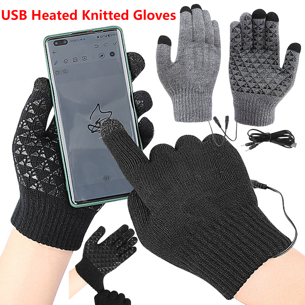 5-1Pairs USB Heated Knitted Gl - Touch Screen Gloves 리뷰 및 가격