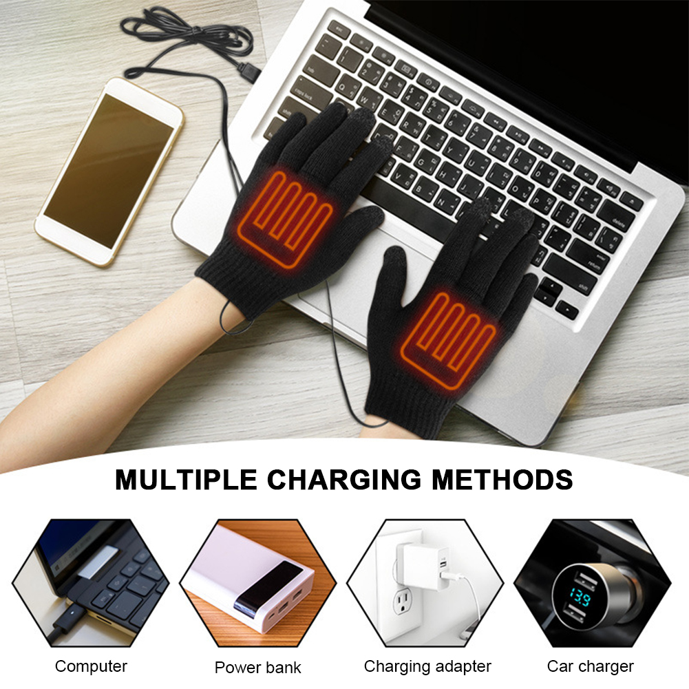 5-1Pairs USB Heated Knitted Gl - Touch Screen Gloves 리뷰 및 가격